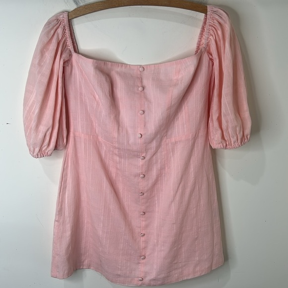NWT RUMER THE LABEL Chloe Mini Light Pink 100% Linen Dress Size Small - Picture 4 of 15